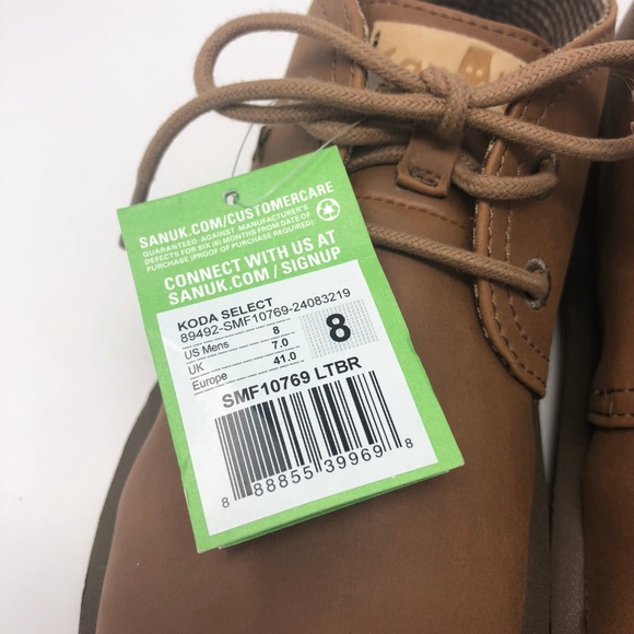 Size 8 Men\'s Sanuk Koda Chukka Boots Brown Vegan main image 4
